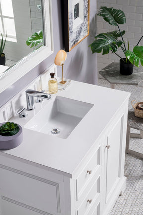 36" De Soto Single Sink Bathroom Vanity, Bright White