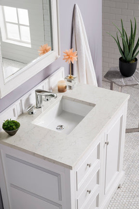36" De Soto Single Sink Bathroom Vanity, Bright White