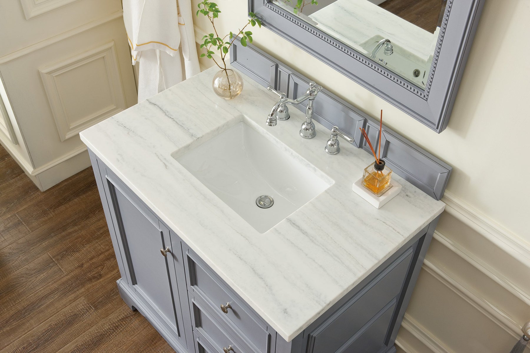 36" De Soto Silver Gray Single Sink Bathroom Vanity, James Martin Vanities - vanitiesdepot.com