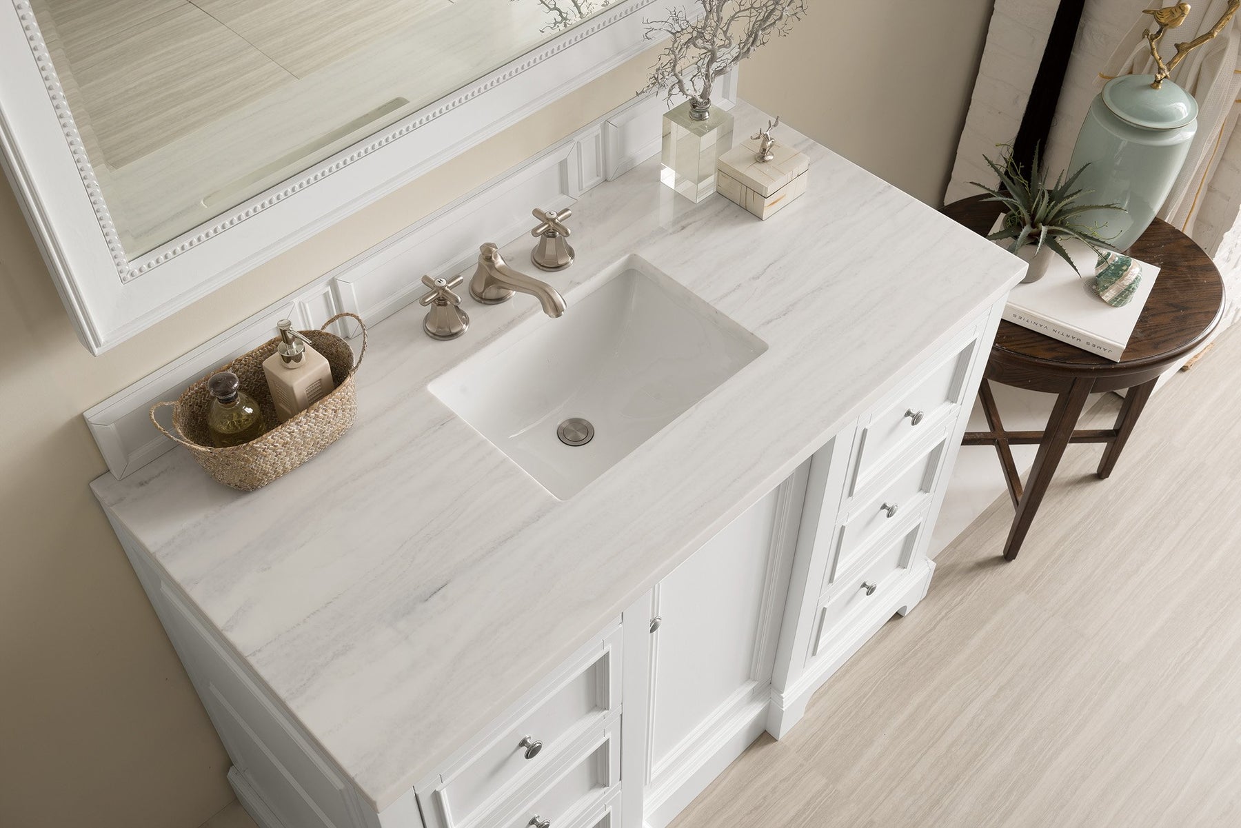 48" De Soto Bright White Single Sink Bathroom Vanity, James Martin Vanities - vanitiesdepot.com