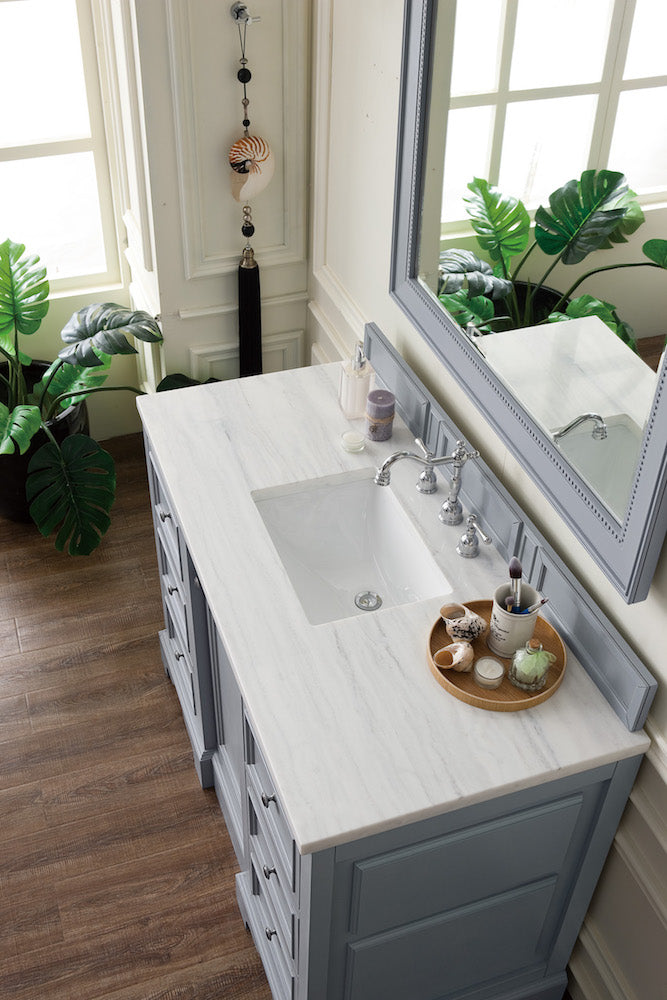 48" De Soto Single Sink Bathroom Vanity, Silver Gray