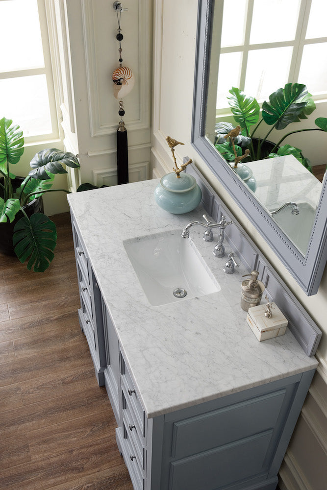 48" De Soto Single Sink Bathroom Vanity, Silver Gray