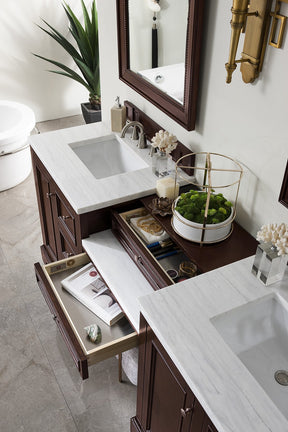 82" De Soto Burnished Mahogany Double Sink Bathroom Vanity, James Martin Vanities - vanitiesdepot.com