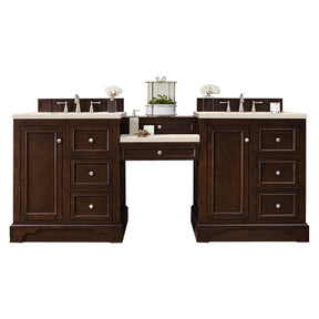 82" De Soto Double Sink Bathroom Vanity, Burnished Mahogany