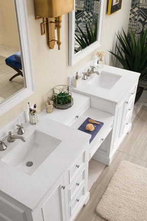 82" De Soto Bright White Double Sink Bathroom Vanity, James Martin Vanities - vanitiesdepot.com