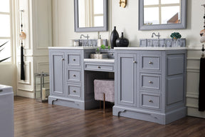 82" De Soto Silver Gray Double Sink Bathroom Vanity, James Martin Vanities - vanitiesdepot.com