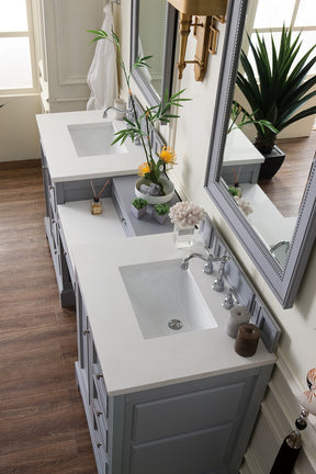 82" De Soto Silver Gray Double Sink Bathroom Vanity, James Martin Vanities - vanitiesdepot.com