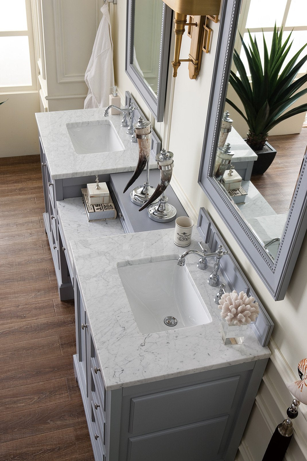 82" De Soto Silver Gray Double Sink Bathroom Vanity, James Martin Vanities - vanitiesdepot.com