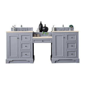 82" De Soto Double Sink Bathroom Vanity, Silver Gray