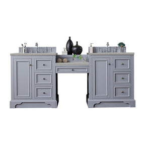 82" De Soto Double Sink Bathroom Vanity, Silver Gray