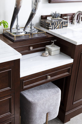 94" De Soto Burnished Mahogany Double Sink Bathroom Vanity, James Martin Vanities - vanitiesdepot.com