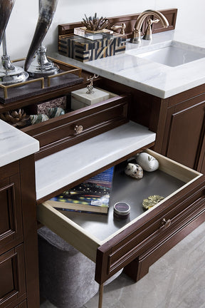 94" De Soto Burnished Mahogany Double Sink Bathroom Vanity, James Martin Vanities - vanitiesdepot.com