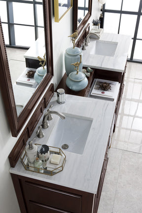 94" De Soto Burnished Mahogany Double Sink Bathroom Vanity, James Martin Vanities - vanitiesdepot.com