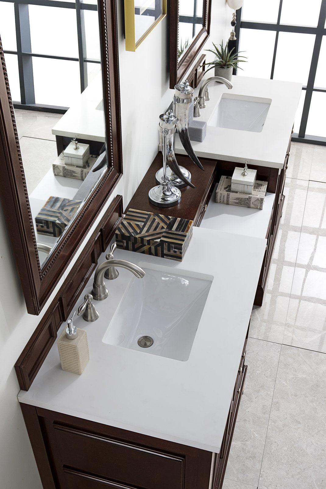 94" De Soto Burnished Mahogany Double Sink Bathroom Vanity, James Martin Vanities - vanitiesdepot.com