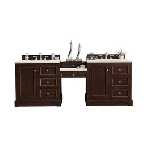 94" De Soto Double Sink Bathroom Vanity, Burnished Mahogany