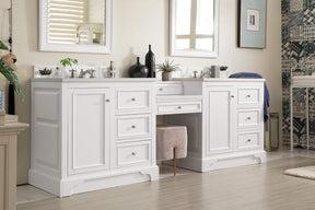 94" De Soto Bright White Double Sink Bathroom Vanity, James Martin Vanities - vanitiesdepot.com