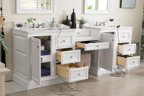 94" De Soto Bright White Double Sink Bathroom Vanity, James Martin Vanities - vanitiesdepot.com