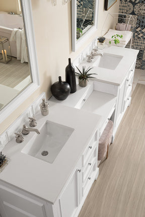 94" De Soto Bright White Double Sink Bathroom Vanity, James Martin Vanities - vanitiesdepot.com