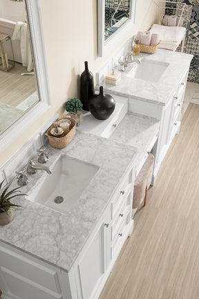 94" De Soto Bright White Double Sink Bathroom Vanity, James Martin Vanities - vanitiesdepot.com