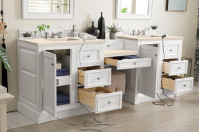 94" De Soto Double Sink Bathroom Vanity, Bright White