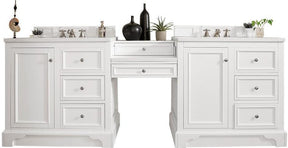 94" De Soto Bright White Double Sink Bathroom Vanity, James Martin Vanities - vanitiesdepot.com