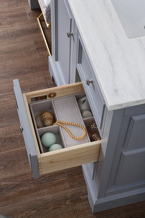 94" De Soto Silver Gray Double Sink Bathroom Vanity, James Martin Vanities - vanitiesdepot.com