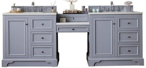 94" De Soto Silver Gray Double Sink Bathroom Vanity, James Martin Vanities - vanitiesdepot.com