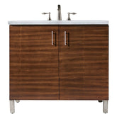 36" Metropolitan Single Sink Bathroom Vanity, American Walnut