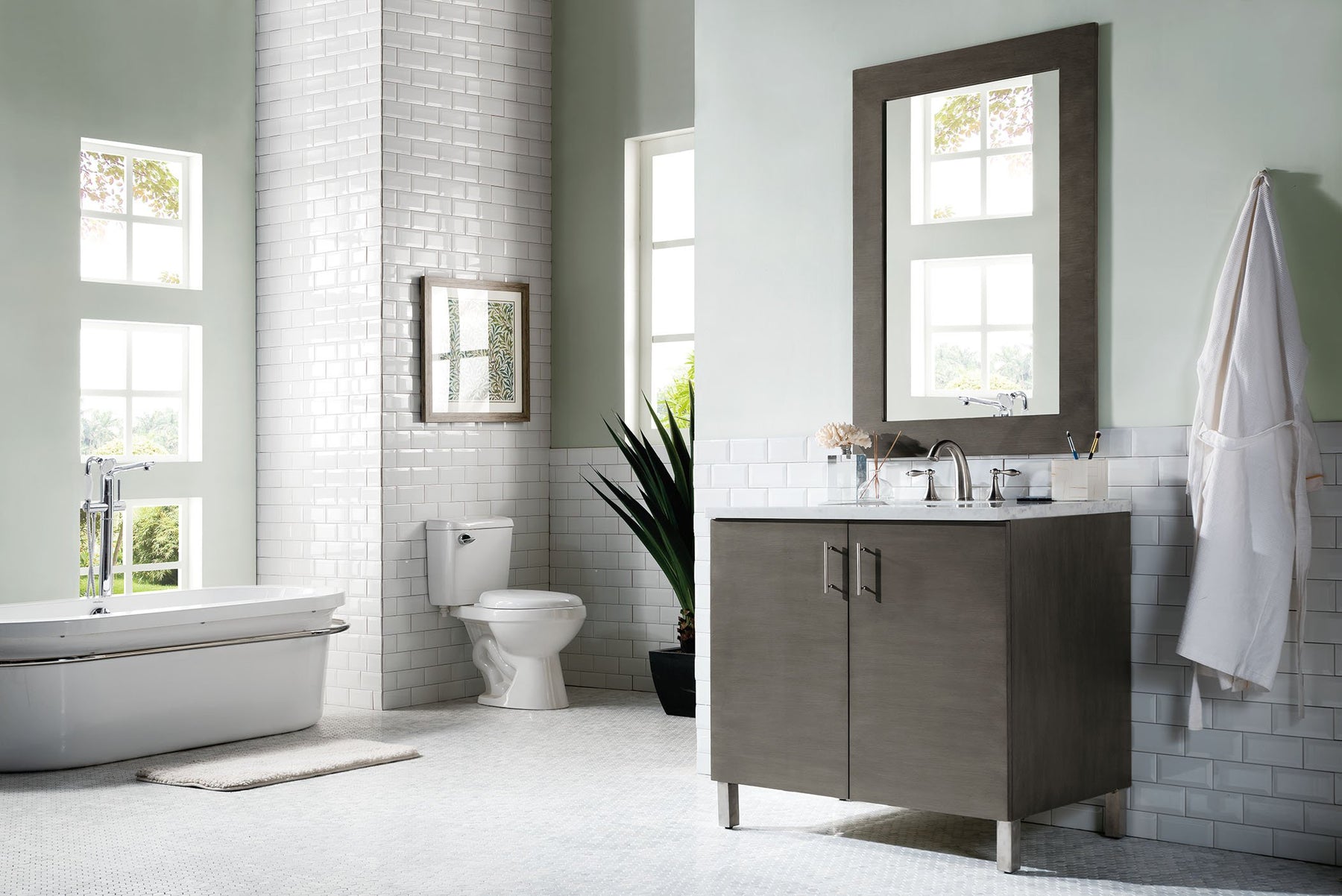 36" Metropolitan Silver Oak Single Sink Bathroom Vanity, James Martin Vanities - vanitiesdepot.com