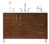 48" Metropolitan American Walnut Single Sink Bathroom Vanity, James Martin Vanities - vanitiesdepot.com