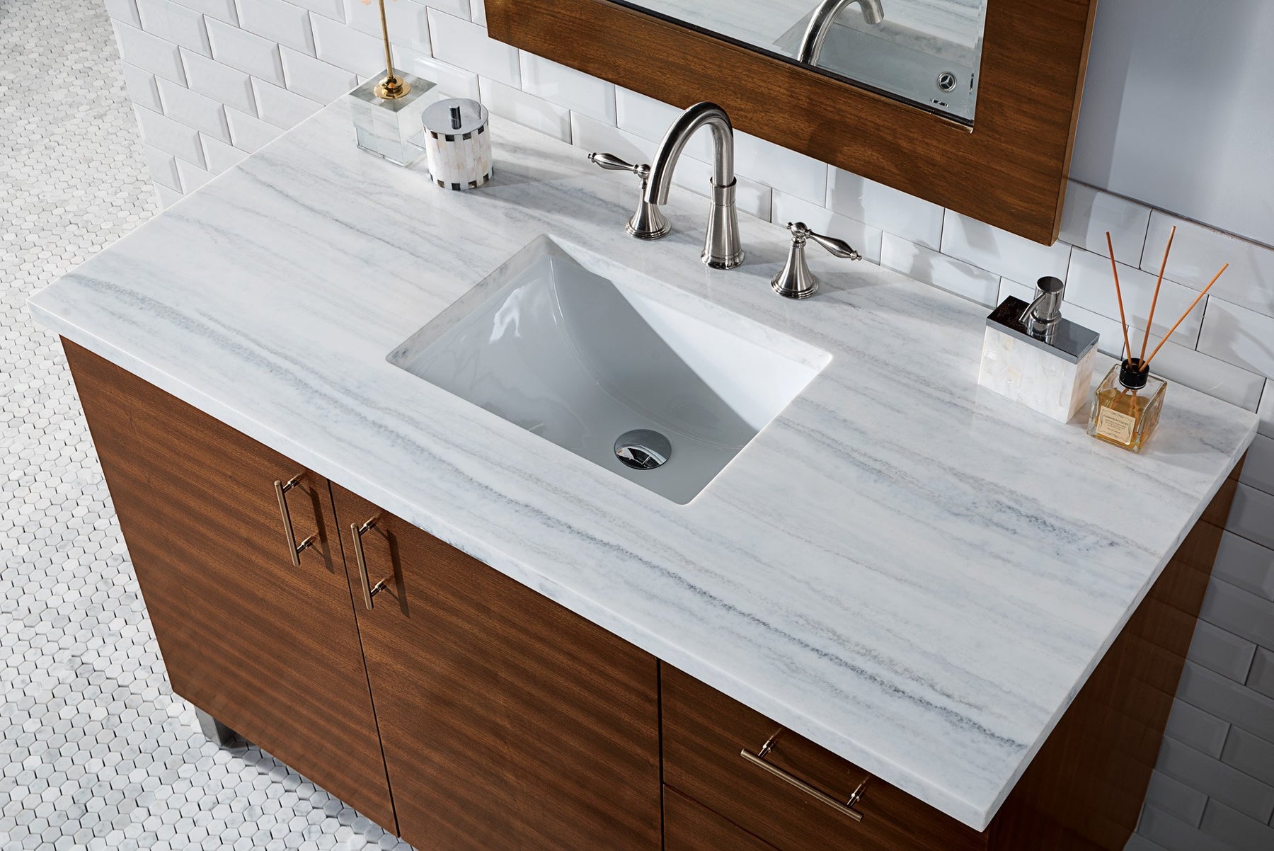 48" Metropolitan American Walnut Single Sink Bathroom Vanity, James Martin Vanities - vanitiesdepot.com