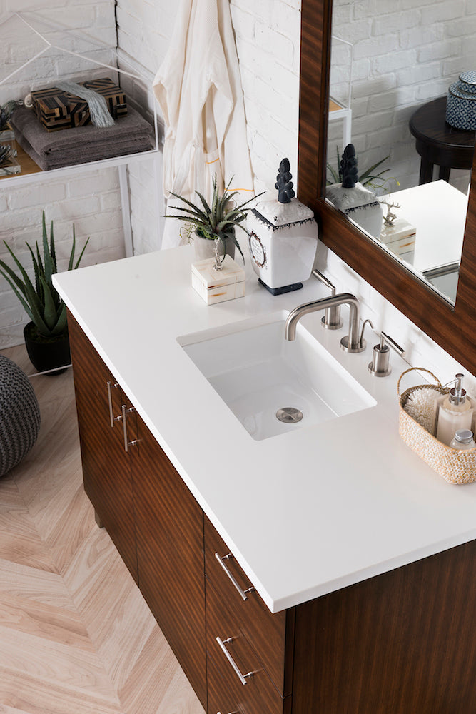48" Metropolitan Single Sink Bathroom Vanity, American Walnut