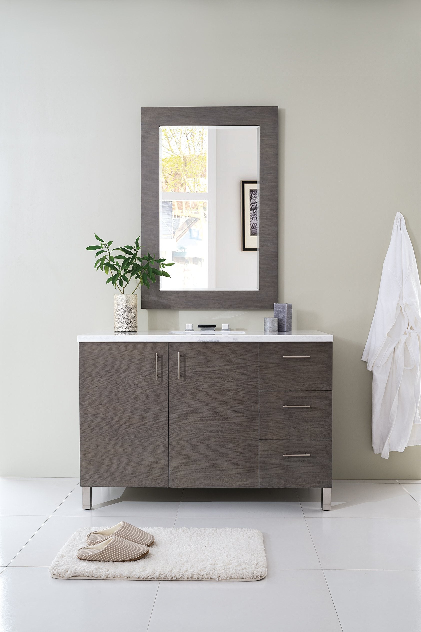 48" Metropolitan Silver Oak Single Sink Bathroom Vanity, James Martin Vanities - vanitiesdepot.com