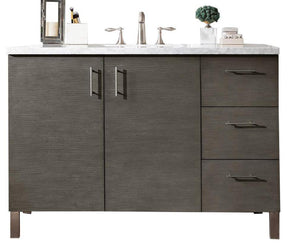 48" Metropolitan Silver Oak Single Sink Bathroom Vanity, James Martin Vanities - vanitiesdepot.com