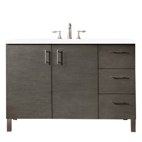 48" Metropolitan Single Sink Bathroom Vanity, Silver Oak