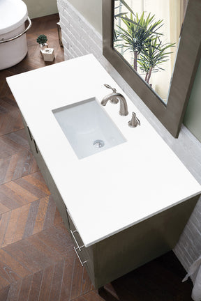 48" Metropolitan Single Sink Bathroom Vanity, Silver Oak
