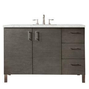 48" Metropolitan Single Sink Bathroom Vanity, Silver Oak