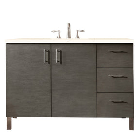 48" Metropolitan Single Sink Bathroom Vanity, Silver Oak