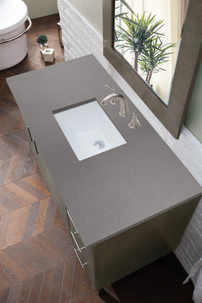 48" Metropolitan Single Sink Bathroom Vanity, Silver Oak