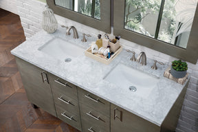 60" Metropolitan Silver Oak Double Sink Bathroom Vanity, James Martin Vanities - vanitiesdepot.com