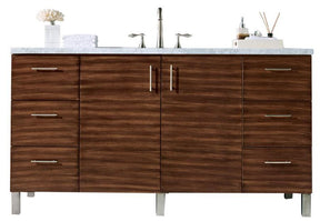 60" Metropolitan American Walnut Single Sink Bathroom Vanity, James Martin Vanities - vanitiesdepot.com