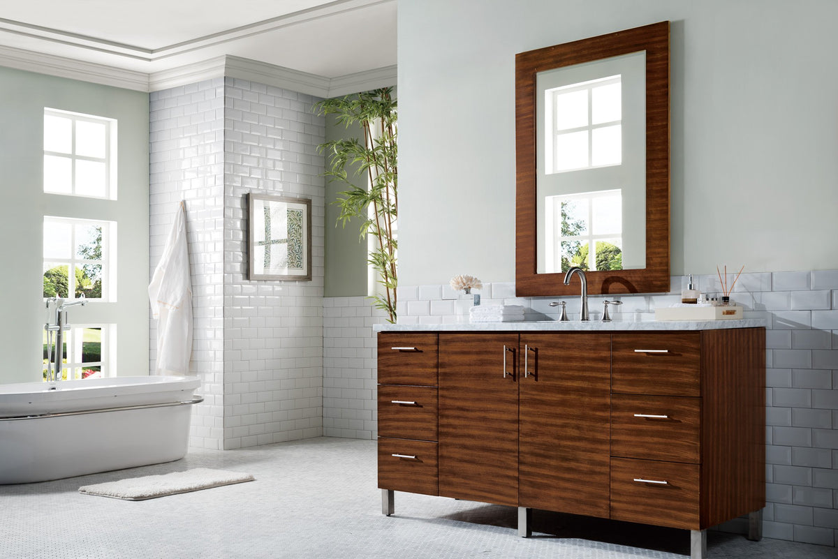 60" Metropolitan American Walnut Single Sink Bathroom Vanity, James Martin Vanities - vanitiesdepot.com