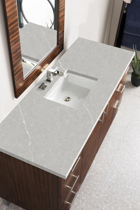 60" Metropolitan Single Sink Bathroom Vanity, American Walnut