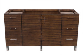 60" Metropolitan American Walnut Single Sink Bathroom Vanity, James Martin Vanities - vanitiesdepot.com