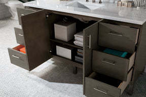 60" Metropolitan Silver Oak Single Sink Bathroom Vanity, James Martin Vanities - vanitiesdepot.com