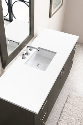 60" Metropolitan Single Sink Bathroom Vanity, Silver Oak