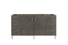 60" Metropolitan Single Sink Bathroom Vanity, Silver Oak