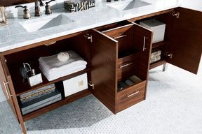 72" Metropolitan American Walnut Double Sink Bathroom Vanity, James Martin Vanities - vanitiesdepot.com