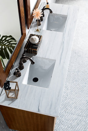 72" Metropolitan American Walnut Double Sink Bathroom Vanity, James Martin Vanities - vanitiesdepot.com