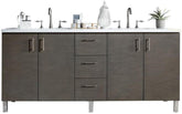 72" Metropolitan Silver Oak Double Sink Bathroom Vanity, James Martin Vanities - vanitiesdepot.com